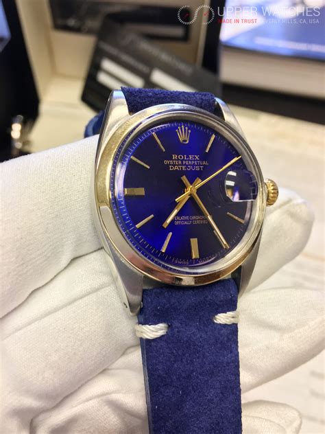 rolex datejust 16014 blue dial|rolex 1601 linen dial.